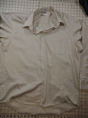 Men's Geoffrey Beene Beige Wrinkle Free Dress Shirt XL